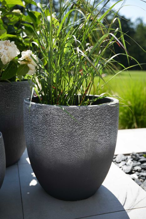 Zestaw 3 donic betonowych duże donice ogrodowe z betonu na kwiaty