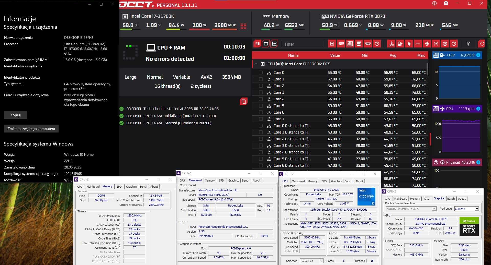 Komputer Gamingowy i7-11700K | RTX 3070 | 5.00GHz | SSD NVMe | ARGB