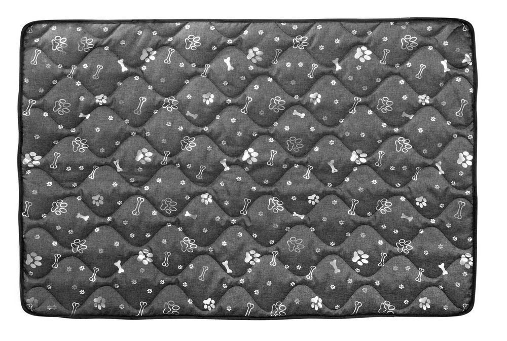 Legowisko dla psa mata 120x80 cm wodoodporne kości srebrne