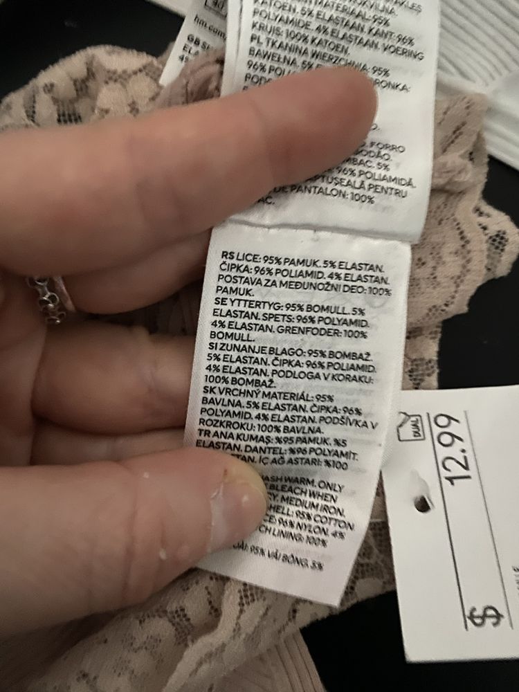 Stringi H&M bawełna 96%+ koronka