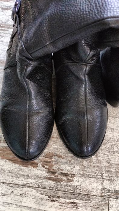 Шкіряні чоботи зимові 37р , сапоги високі