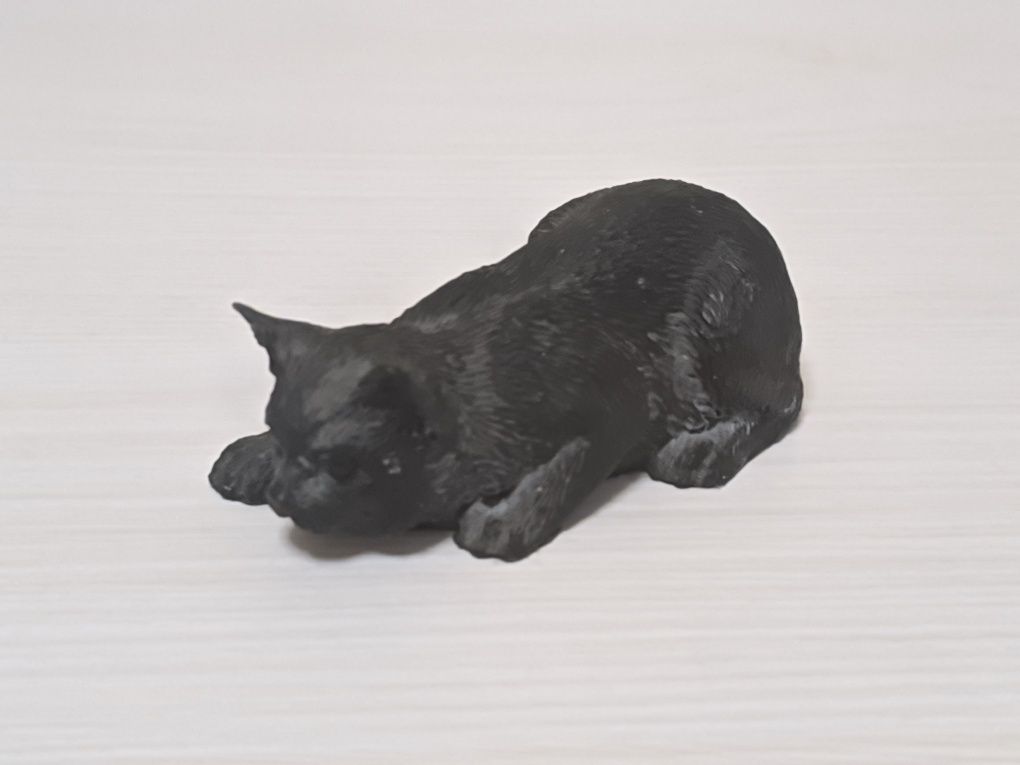 Коллекционная фигурка статуэтка Кошка из угля Coal from Wales