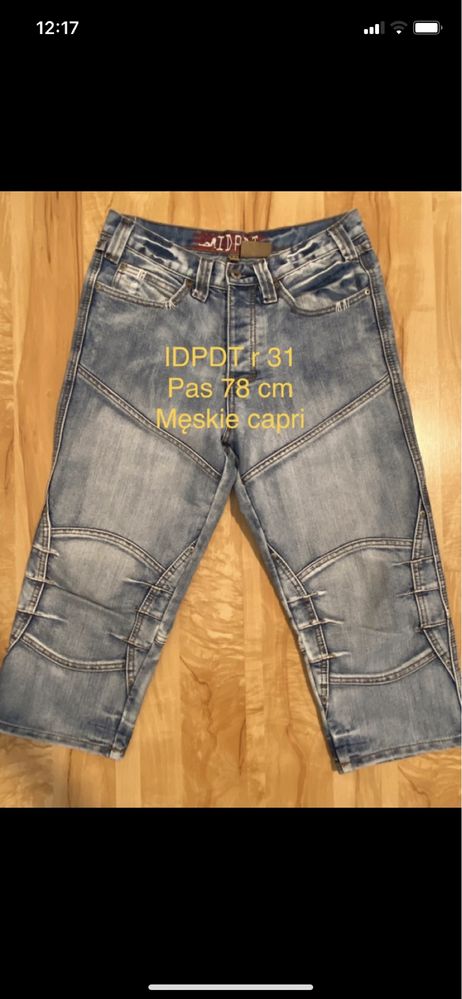 Idpdt r 31 S męskie spodenki jeansowe dżinsowe capri bermudy szorty