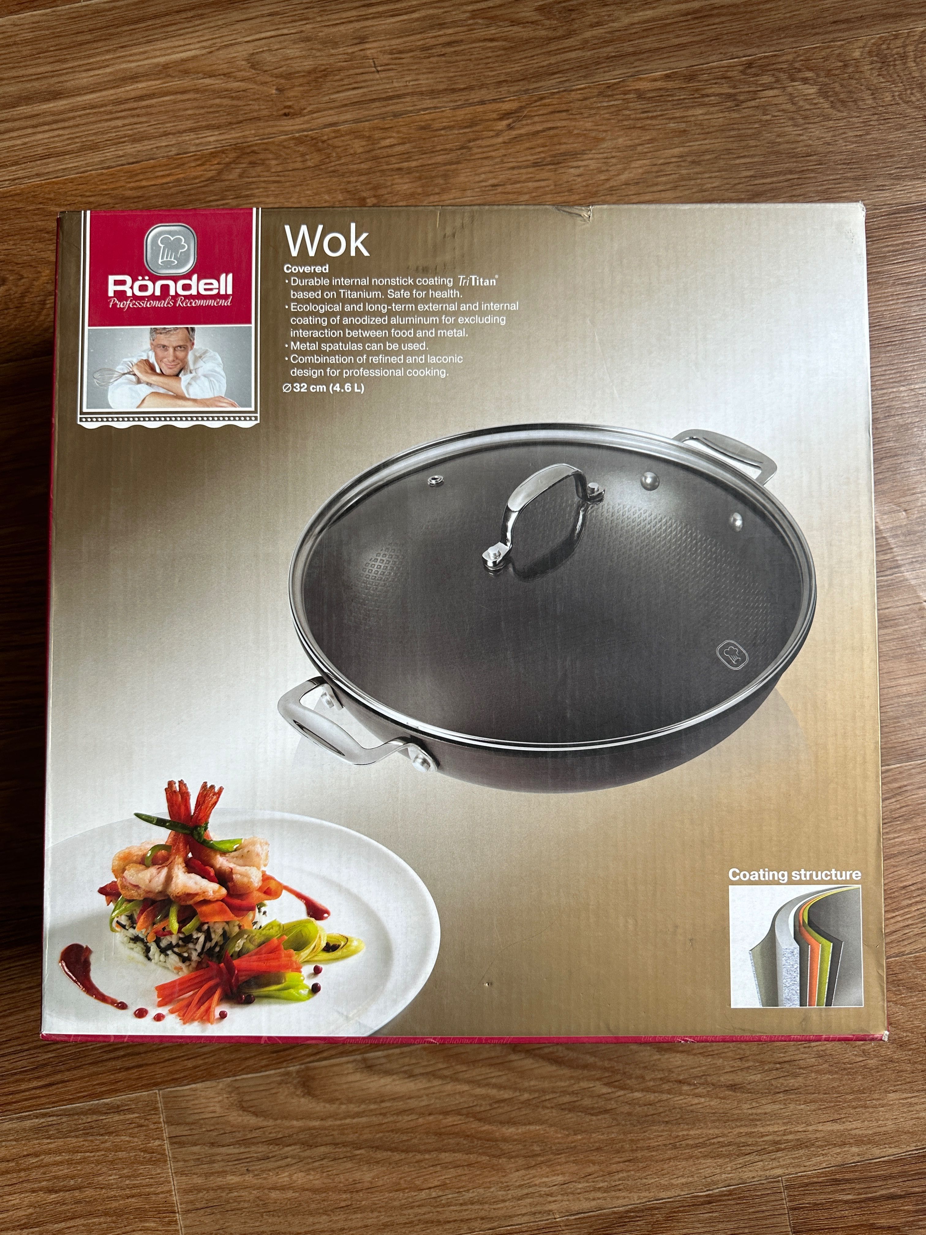 Вок з кришкою Rondell Wok 32 см 4,6л