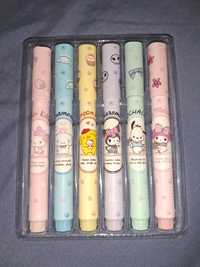Набір маркерів з персонажами Sanrio 6 шт Kuromi Hello Kitty My Melody
