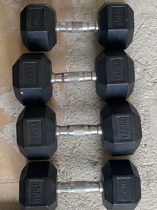 Par de halteres 15kg hexagonais