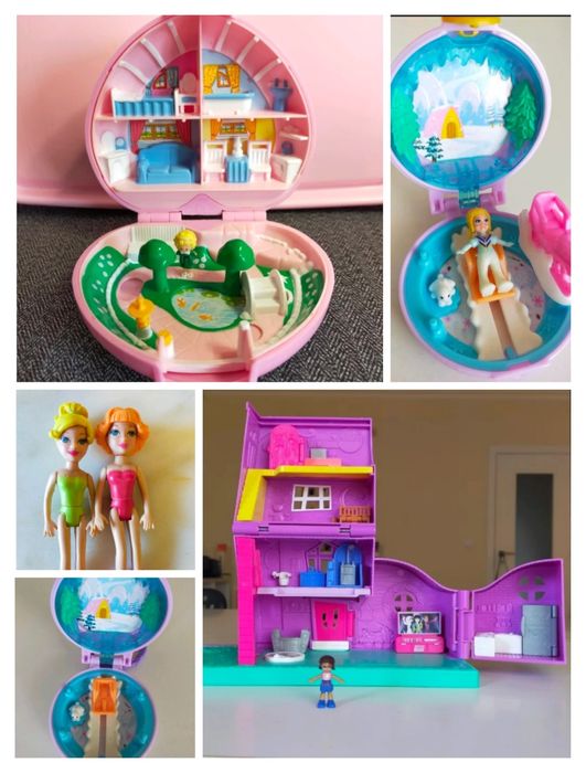 Polly Pocket lote 4 casas e bonecas