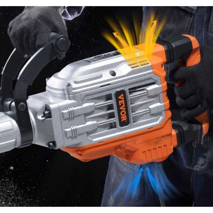 VEVOR 3500W Elektryczny Młot Wyburzeniowy 60J Zestaw 2 Dłuta Wysyłka