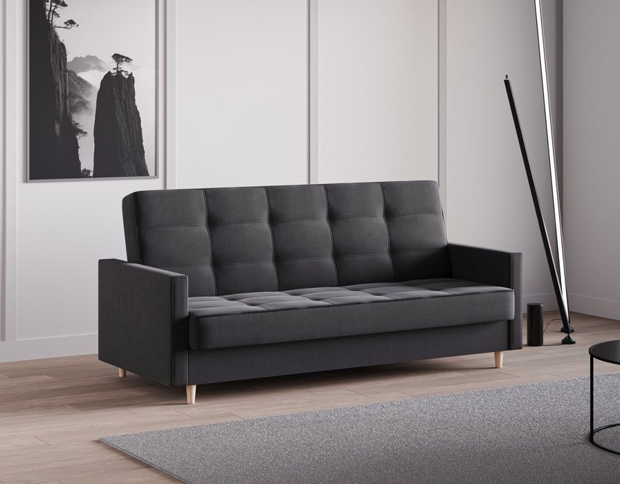 Tania sofa LUMO z funkcją spania i pojemnikiem na pościel