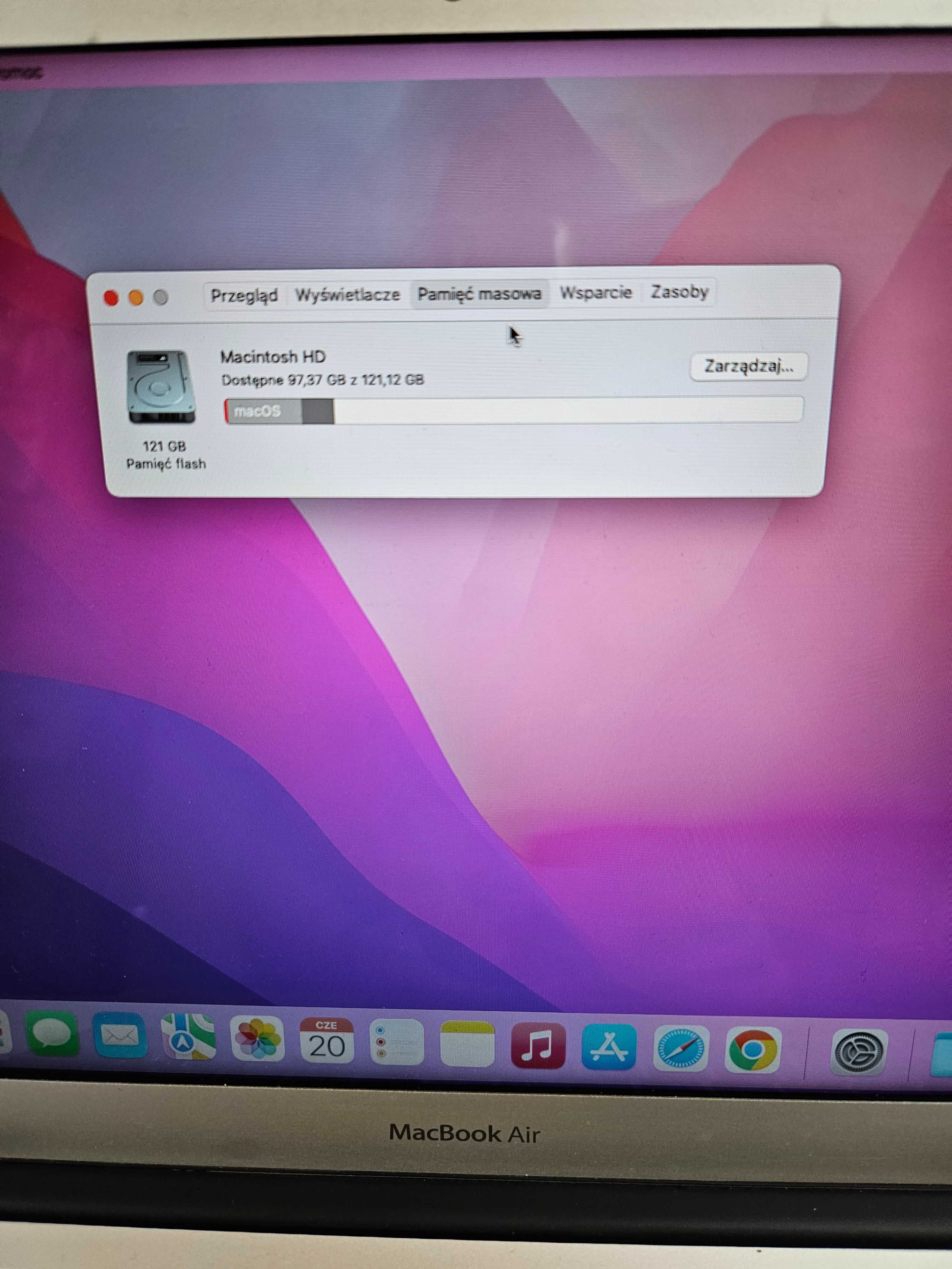 Apple Macbook Air 13"  Procesor i5, 8GB RAM dysk SSD idealny