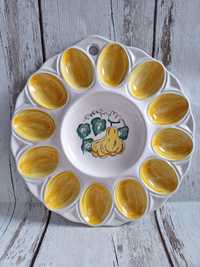 Patera na jajka ręcznie malowana ceramika,  przystosowana do zawieszen