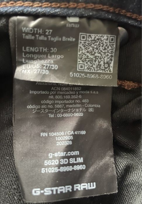 Spodnie męskie G-STAR RAW jeans rozm. 27
