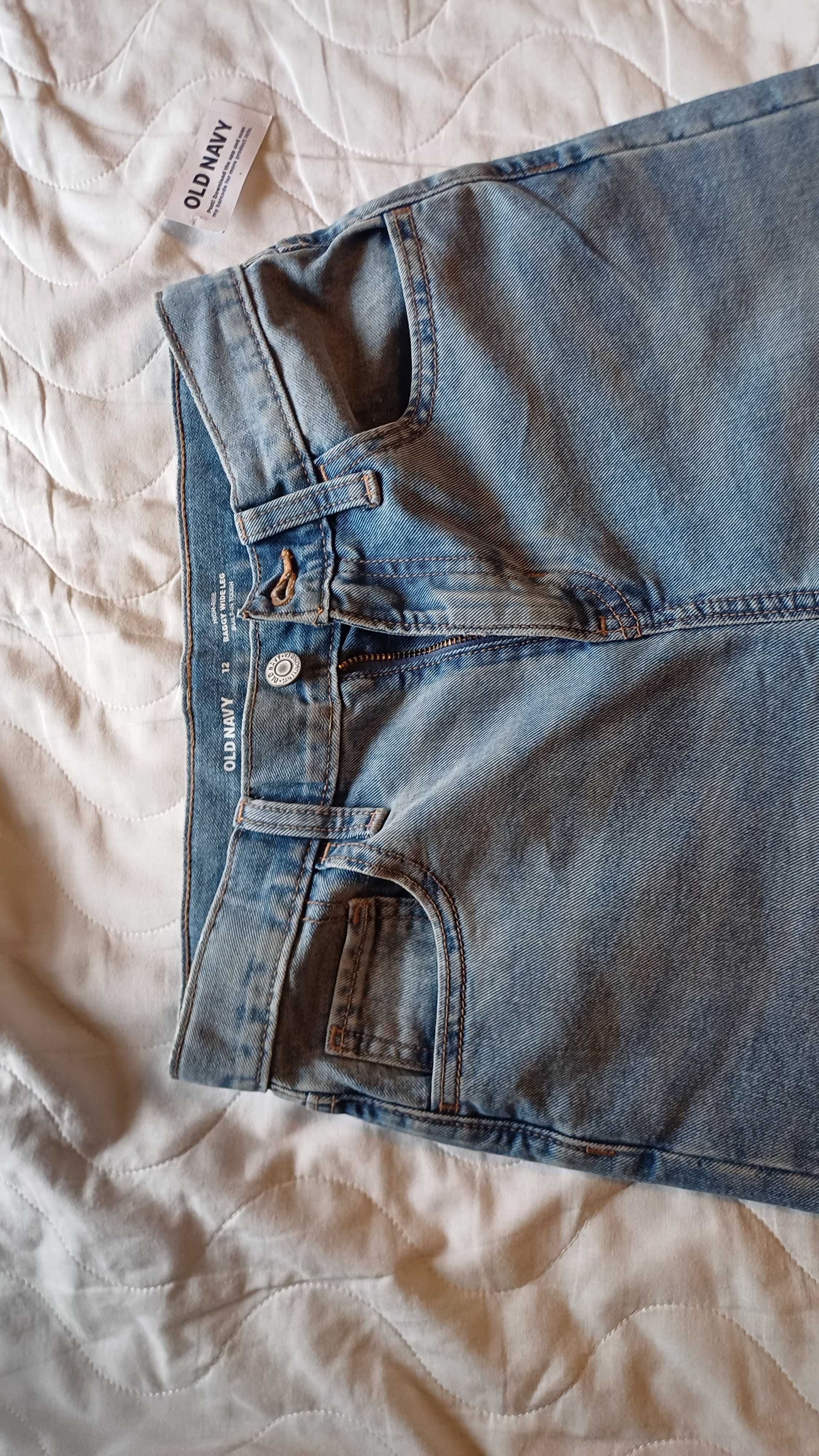 Spodnie OLD NAVY, jeans, Buggy Wide Leg, size 12, dziecięce.