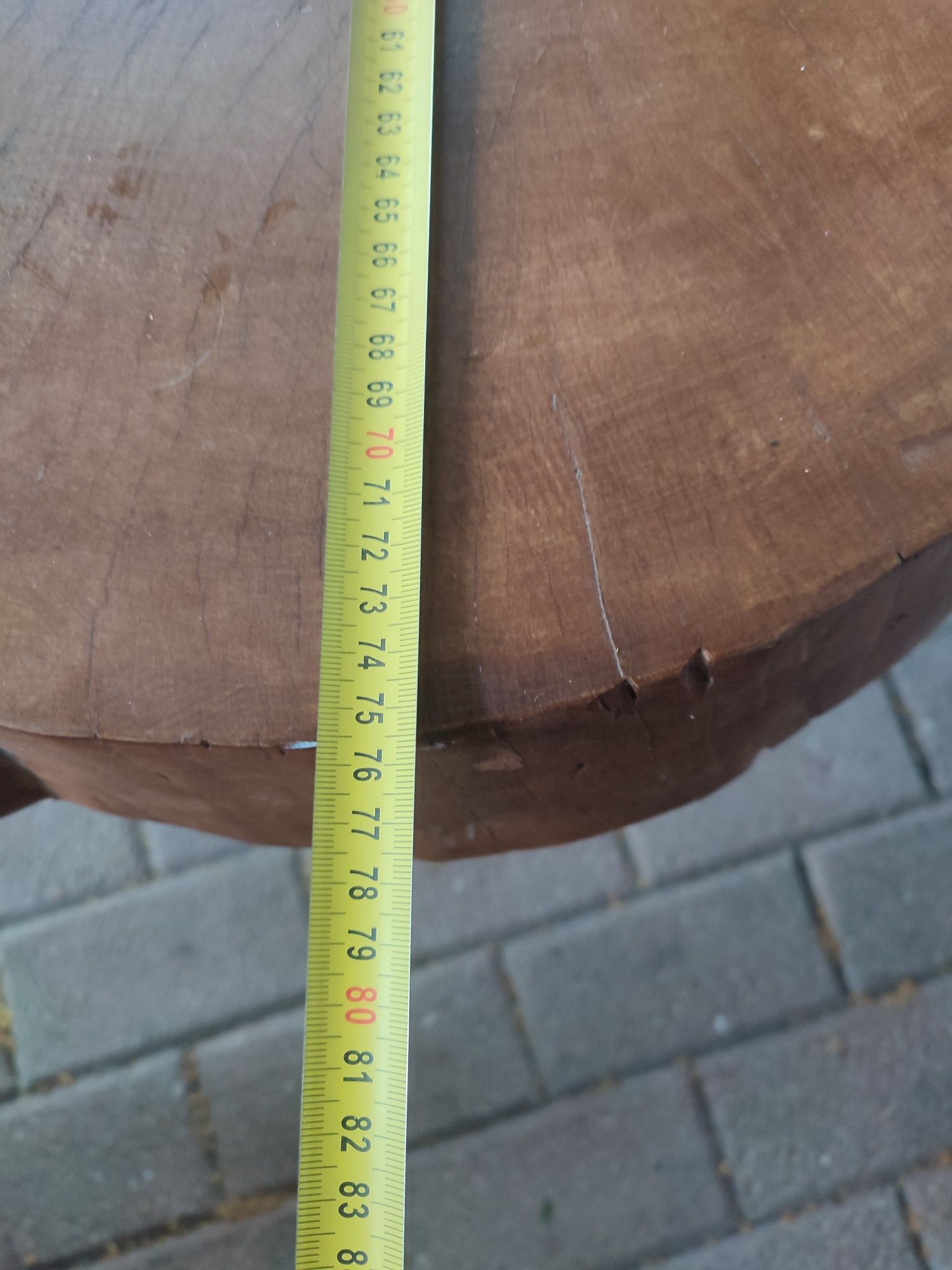 Stół stolik kawowy loft loftowy blat dębowy dąb krążek plaster drewna