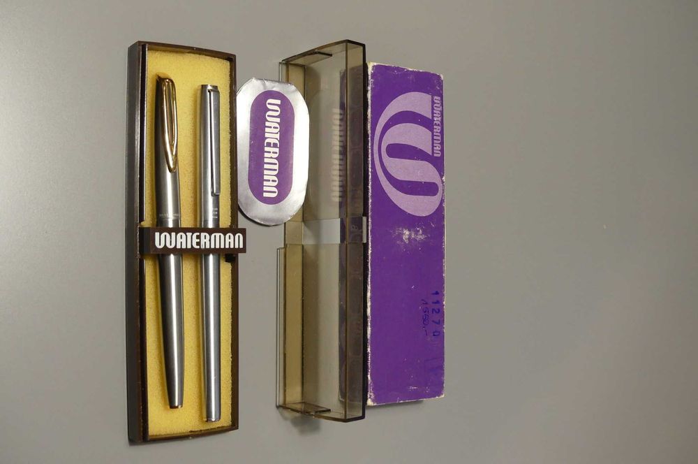 Waterman C/F 18K 750 pióro + Montblanc długopis PRL oryginał