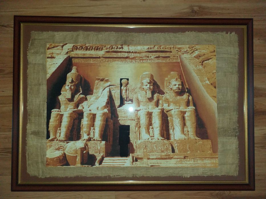 Obraz - papirus Wielka świątynia Abu Simbel Ramzesa II w Egipcie