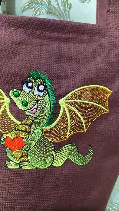 Дитяча сумка шоппер, машинна вишивка