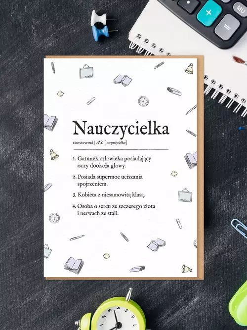 kartka okolicznościowa/definicja/ NAUCZYCIELKA. Nadwyraz.com