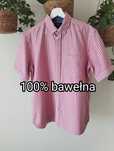 Bawełniana męska koszula z krótkim rękawem, w paski, premium r. M/L Bl