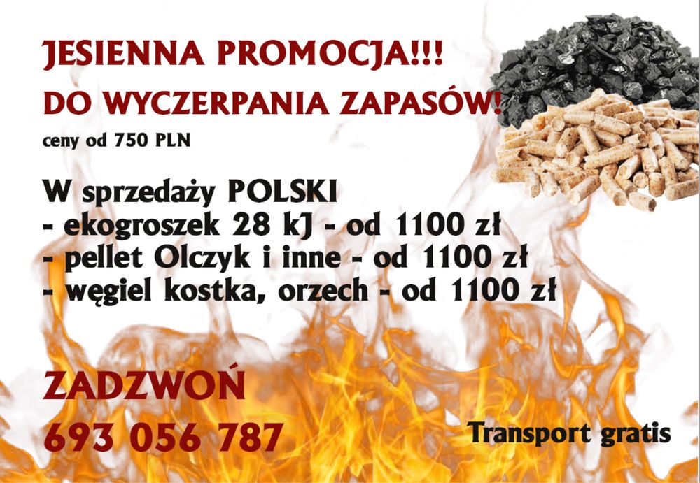 Ekogroszek 27Mj/kg Węgiel polskie kopalnie Pellet Brzeziny