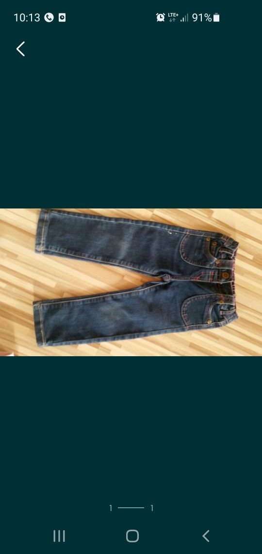 Spodnie jeansy dżinsy 2 pary. 92/97 cm. Serduszka. Stan idealny