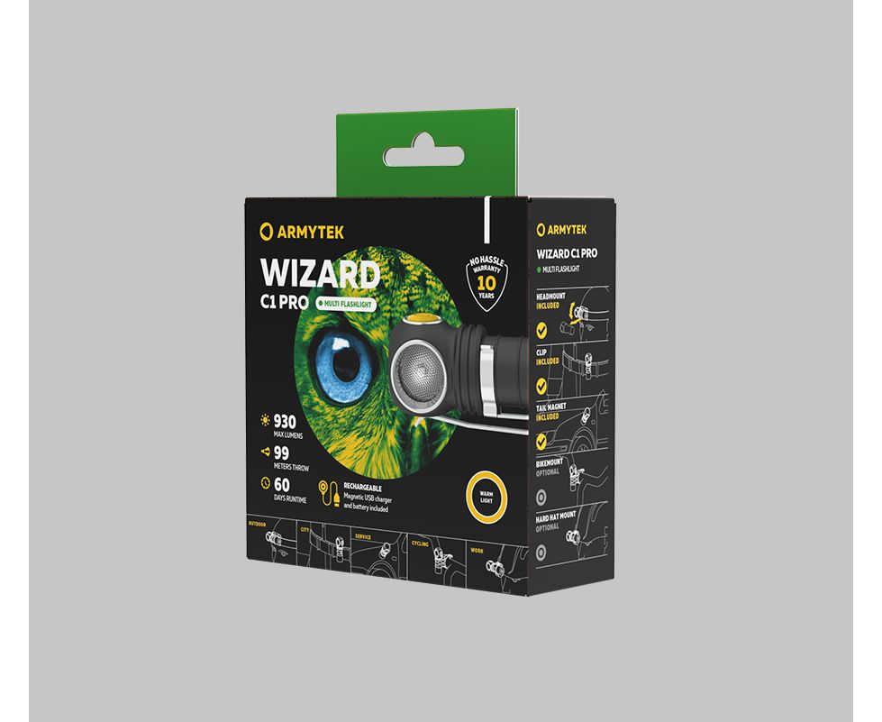 Latarka czołowa i kątowa Armytek Wizard C1 Pro Warm