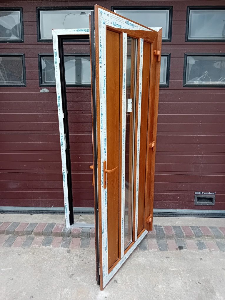 Nowe drzwi zewnętrzne złoty dąb pcv 100x210 DOWÓZ CAŁY KRAJ