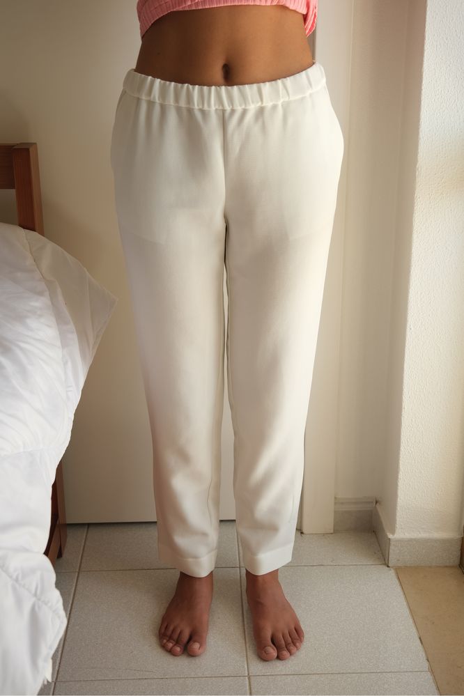 Calças Stefanel brancas com bolsos