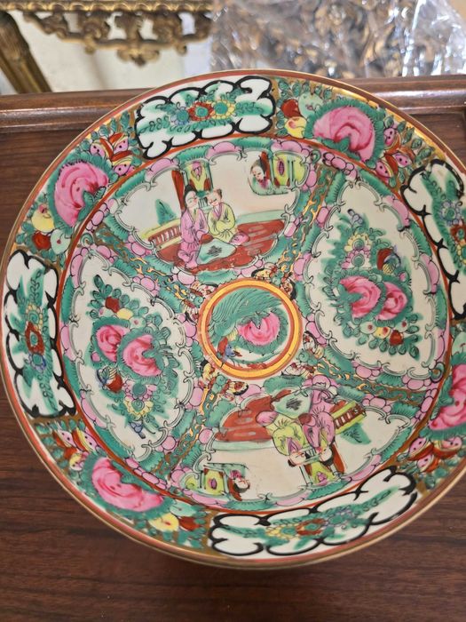 Tigela e colher rara em porcelana  (macau)