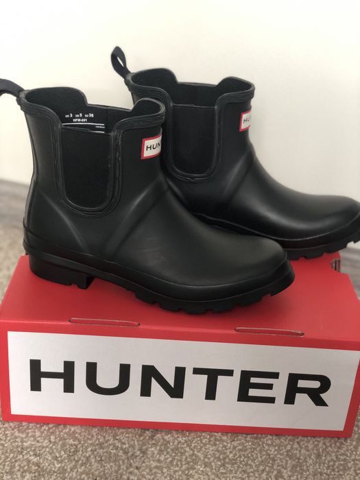 Czarne, krótkie kalosze Hunter