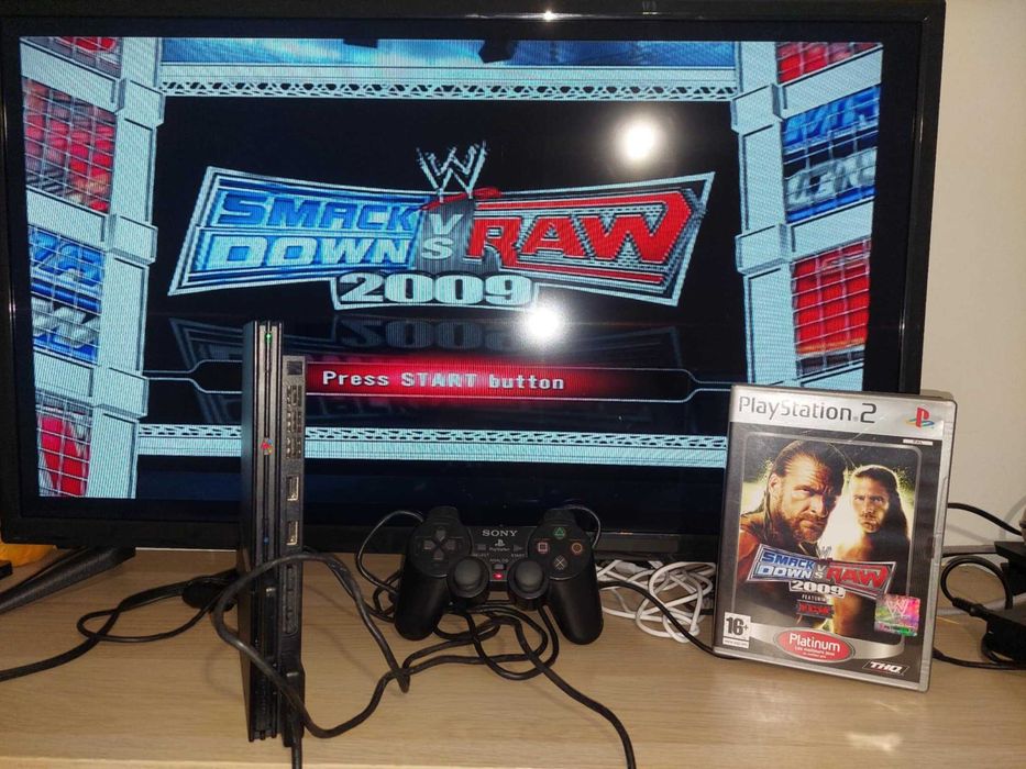 Ps2 Slim + 1 Comando Sony original + Cartão de Memoria + 2 Jogos