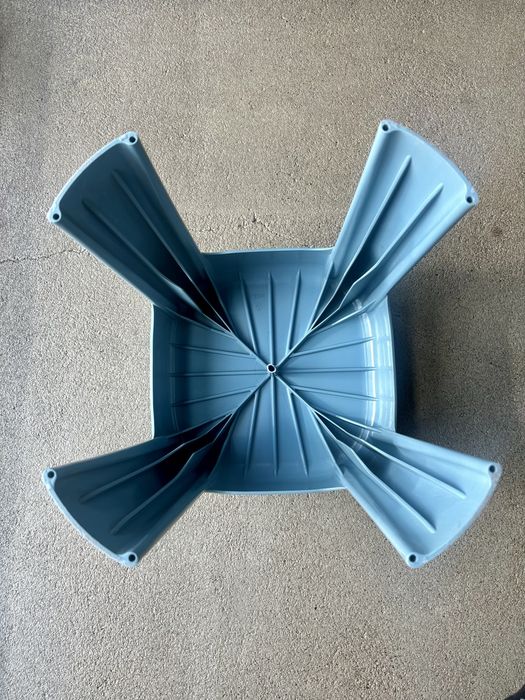 Designerski Turkusowy Stołek Taboret Vintage z tworzywa Bauhaus