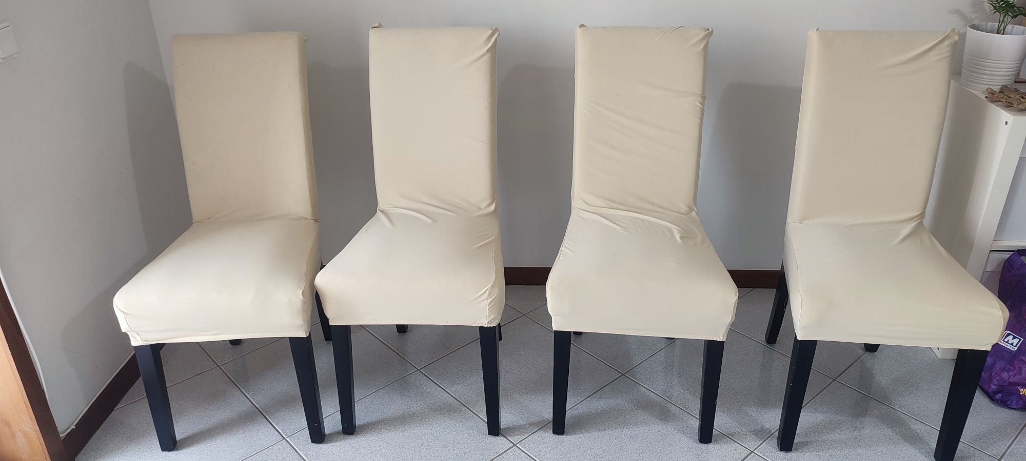 4 x Cadeiras pele sintética bege