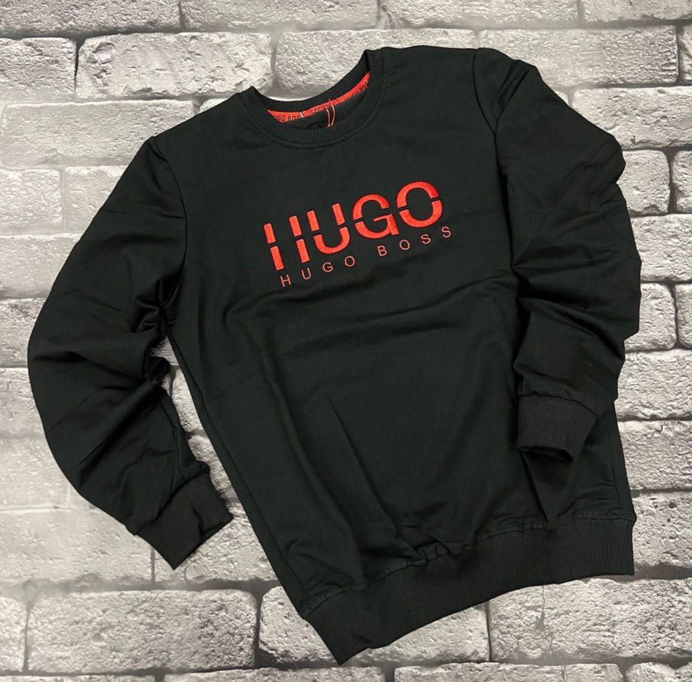 MEGA SALE! Жіночий світшот Hugo Boss у базовому чорному кольорі S-XXL