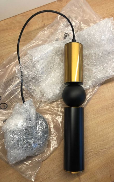 NOWA nowoczesna lampa ISIDORA Italux pojedyńcza; kolor złoty-czarny