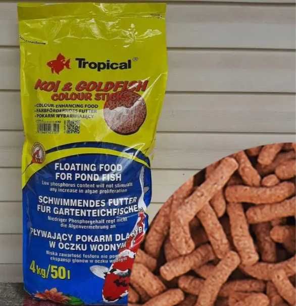 Корм для рыб, Tropical KOI & GoldFish Sticks Mixed 50L/10L/1L.