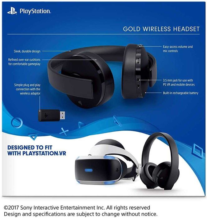 Бездротові Ігрові навушники PlayStation Gold Wireless Headset PS4