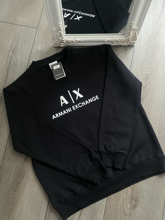 Світшот Armani Exchange, армані, кофта армані A|X, чорна кофта