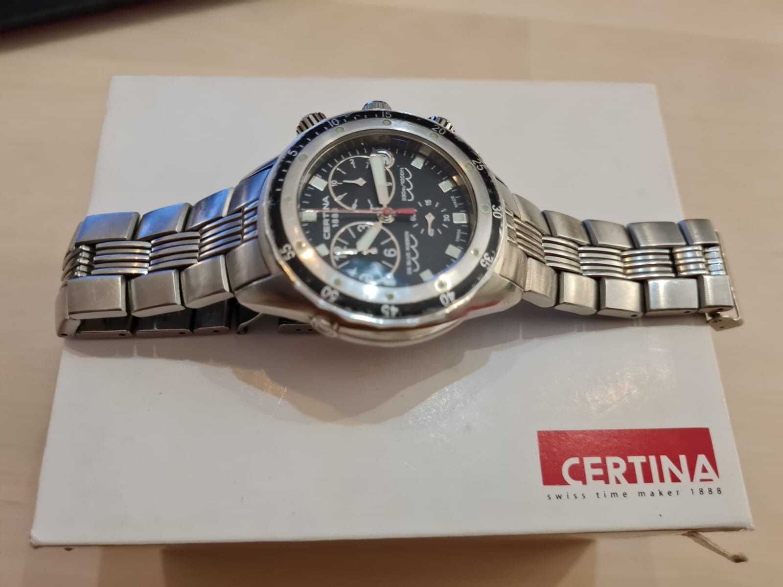 Certina DS Blue Ribbon 43 mm - DIVER 30 ATM - zawór helowy - Stal 316L