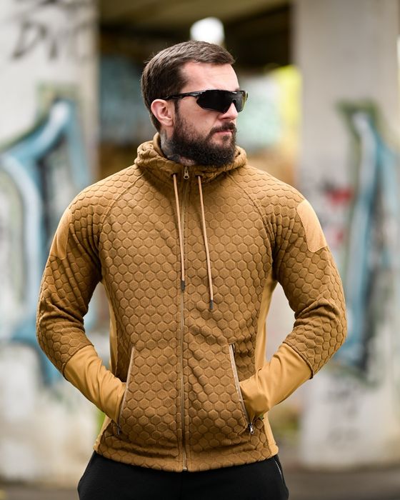 Тепла надійна чоловіча тактична флісова кофта Polar Tactical койот