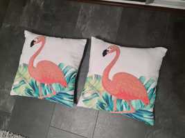 Dwie poduszki wsyp i poszewki flamingi- cena za 2 sztuki