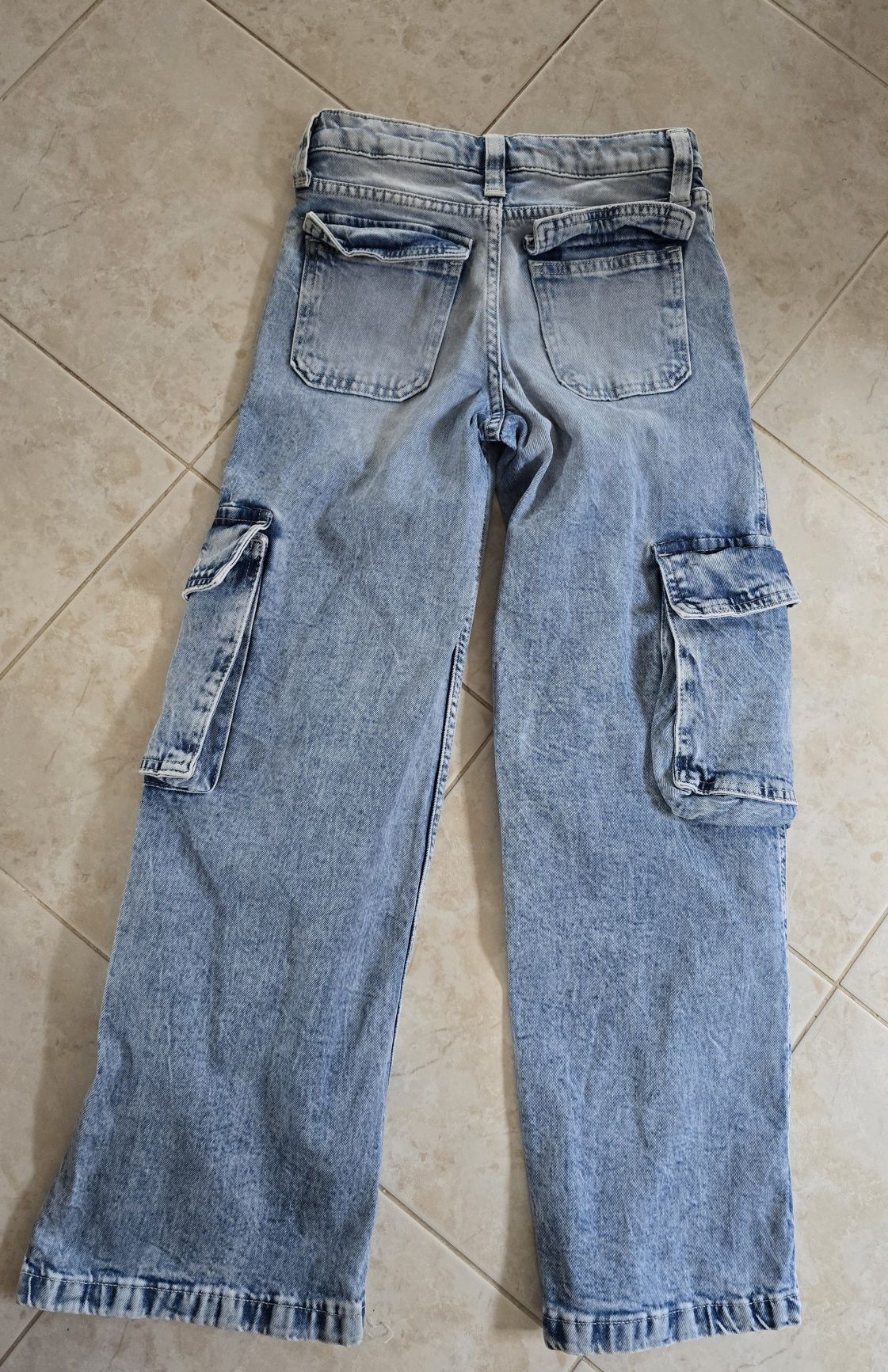 Modne jeansy szerokie rozmiar 140/ H&M