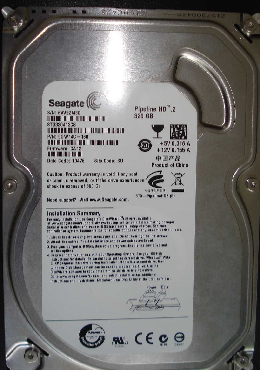 Vendo disco rigido Seagate de 320 Gb 3,5"