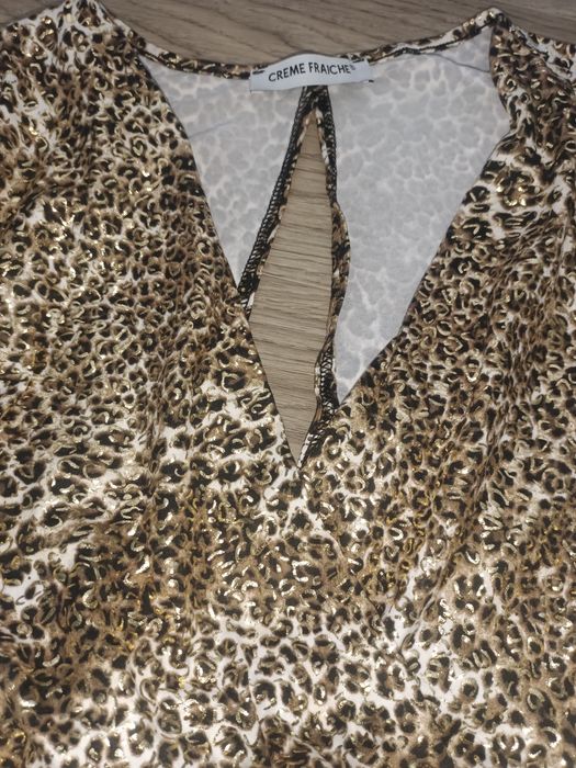 Seksowna bluzka panterka z wycięciem L /XL