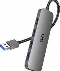 Uni USB Hub 1 do 4 USB 3.0 Srebrny Aluminium