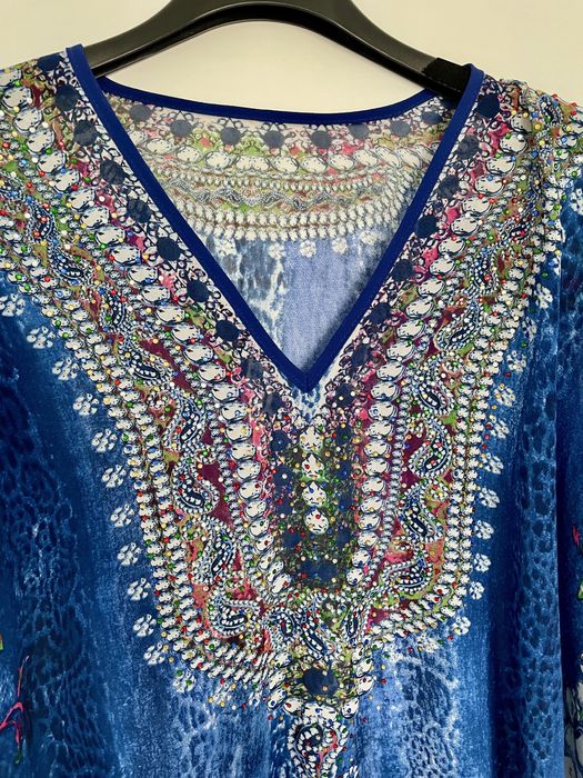 Narzutka plażowa boho hippie kryształki pareo one size