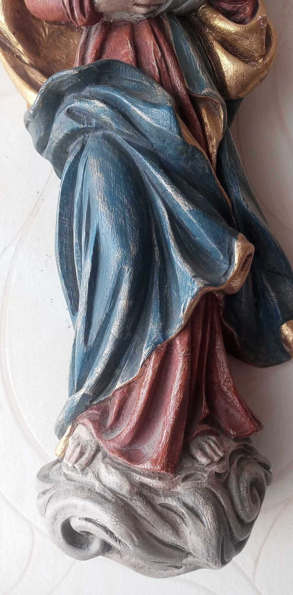 Stara figura Madonna z dzieciątkiem, 56 cm.