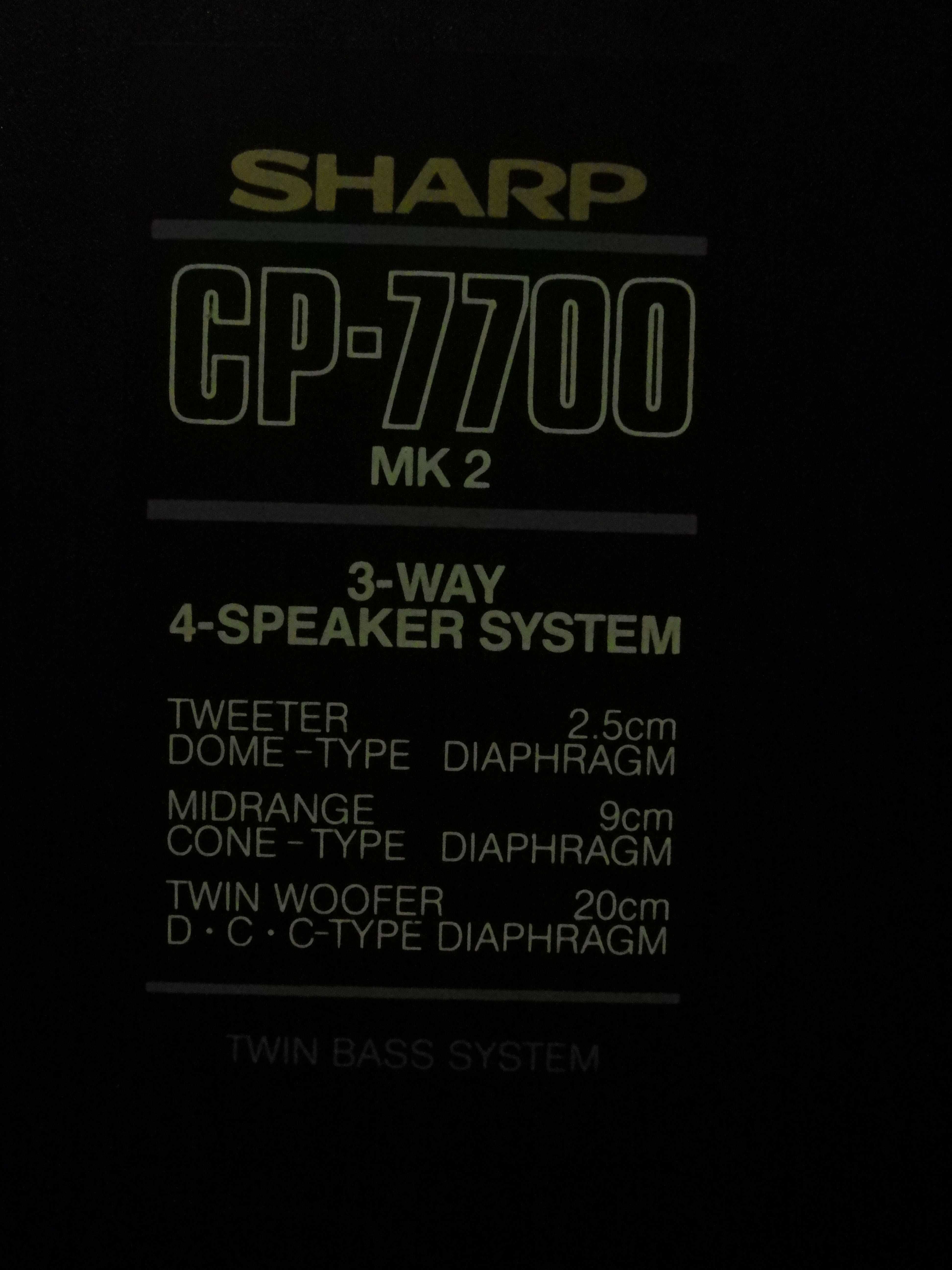 Kolumny Podłogowe 3-drożne SHARP CP-7700 MK2