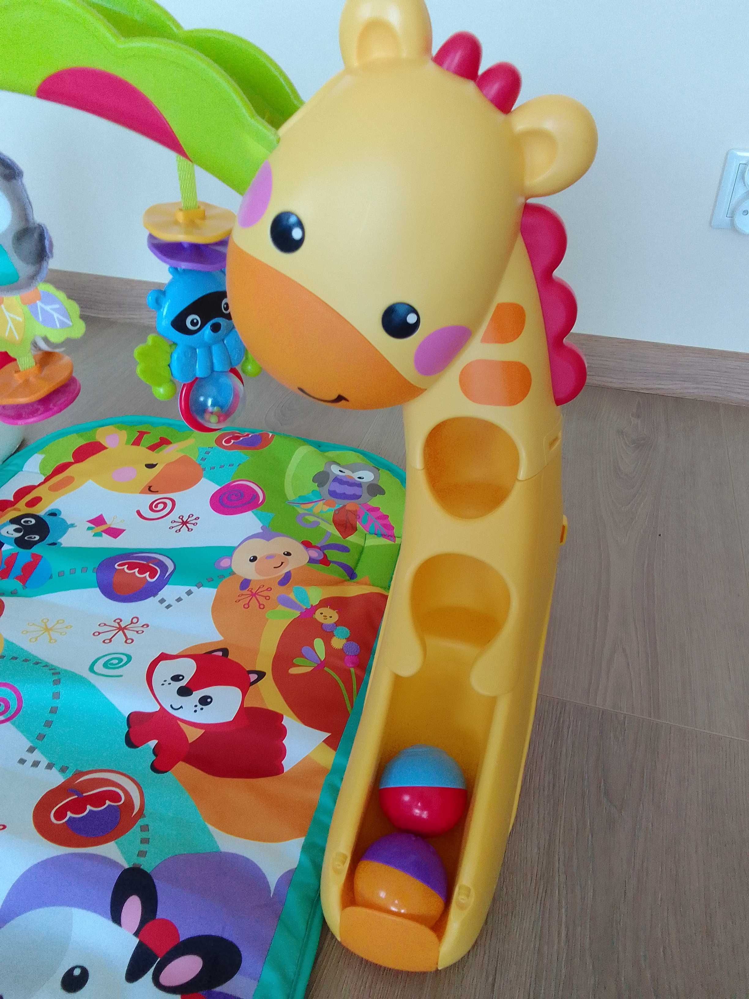 Fisher-Price mata edukacyjna, pałąk, wieża, zebra i żyrafa GLK31