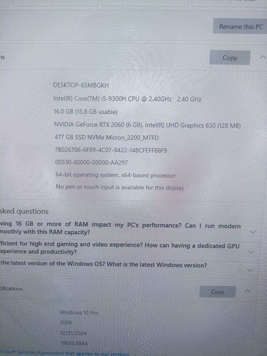 Ігровий лептоп acer nitro 5 AN515-54-584L RTX 2060